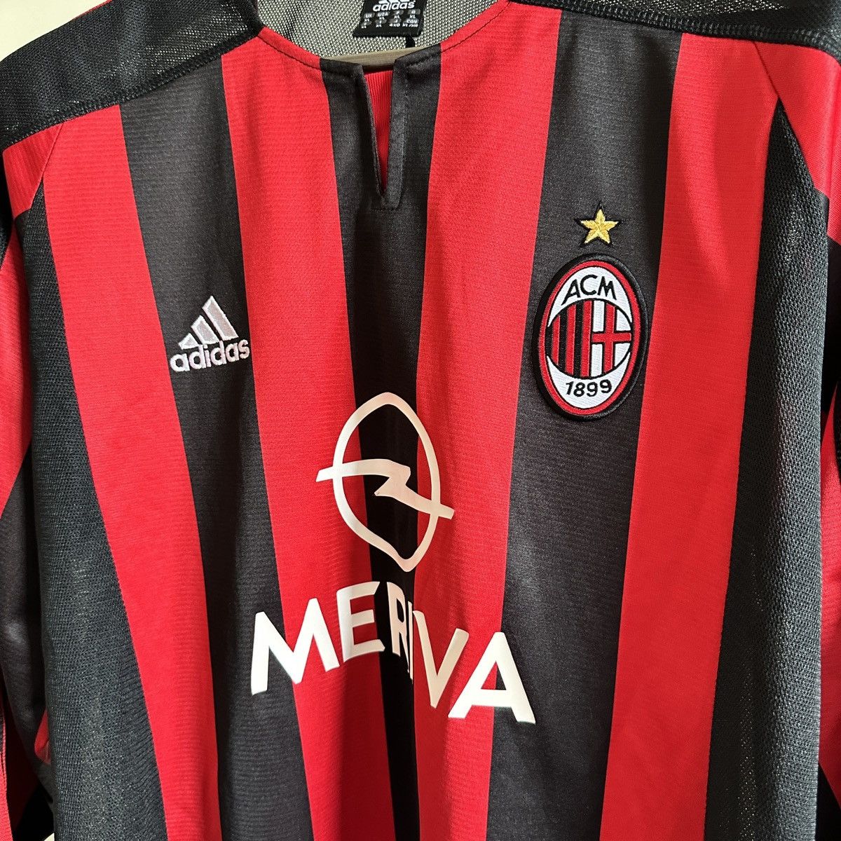 Adidas × Vintage 2003/04 AC Milan Home Jersey Longsleeve Rare Size XL Size US XL / EU 56 / 4 - 4 Thumbnail