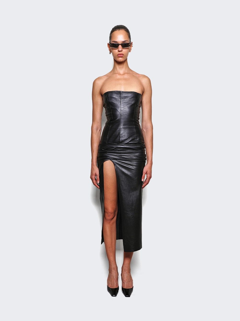 The Attico o1mle0526 Midi Dress in Black Size XS / US 0-2 / IT 36-38 - 3 Thumbnail