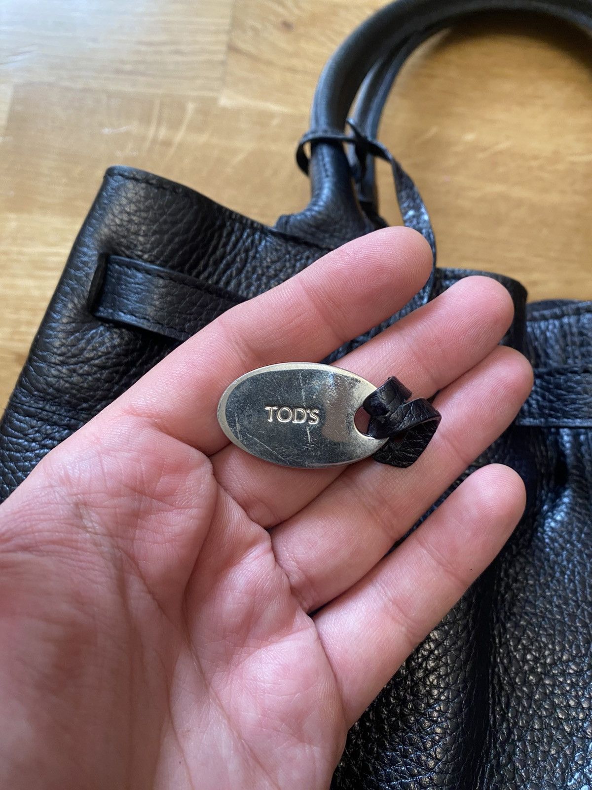 Tod's Tods Leather Pocket Handbag Black Womens Size ONE SIZE - 2 Thumbnail