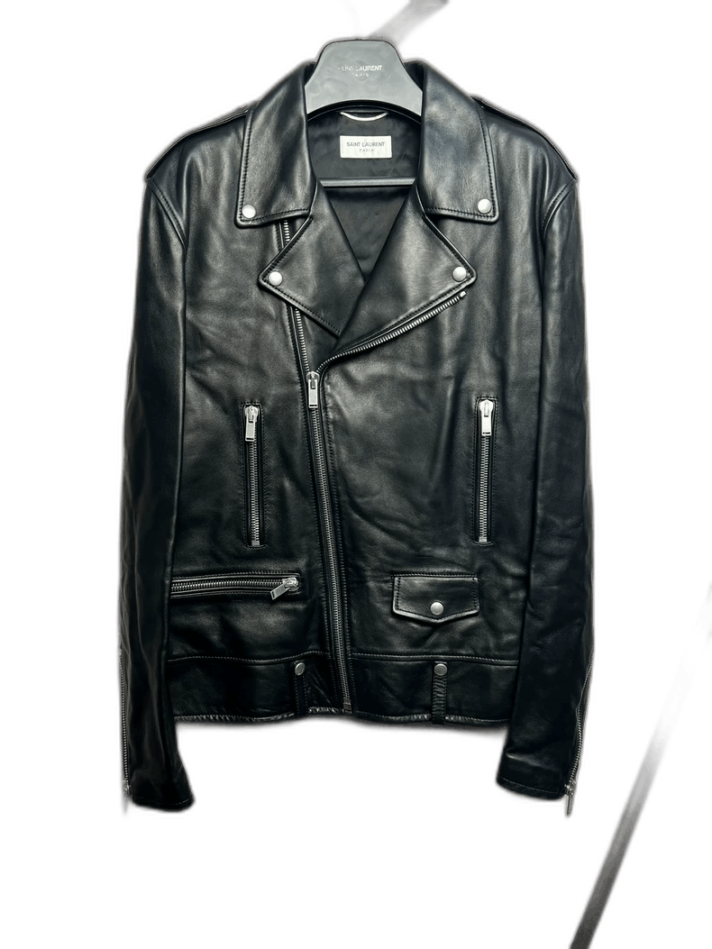 Saint Laurent Black Leather Biker Jacket