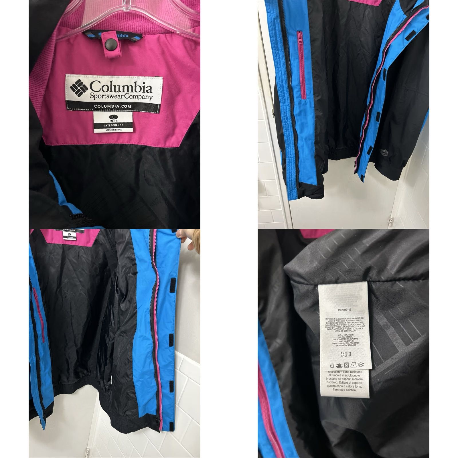 Vintage VINTAGE Columbia Interchange Bugaboo 86 Jacket Mens Large Black Omni-Tech Full Zip Shell Size US L / EU 52-54 / 3 - 9 Thumbnail