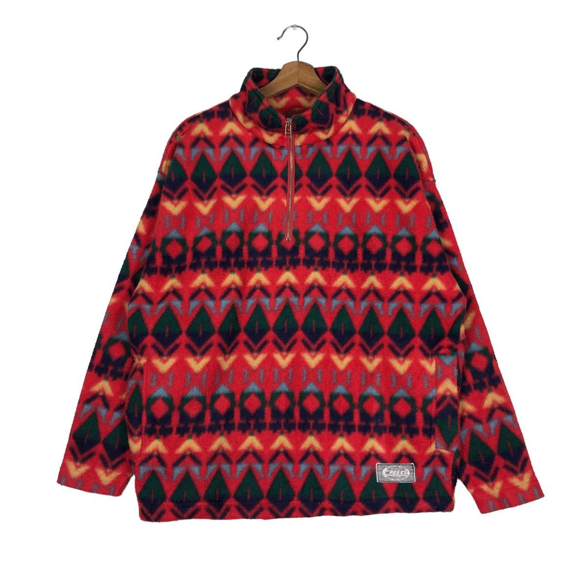 🔥VINTAGE CREEKS USA FLEECE JACKET NATIVE NAVAJO ANORAK