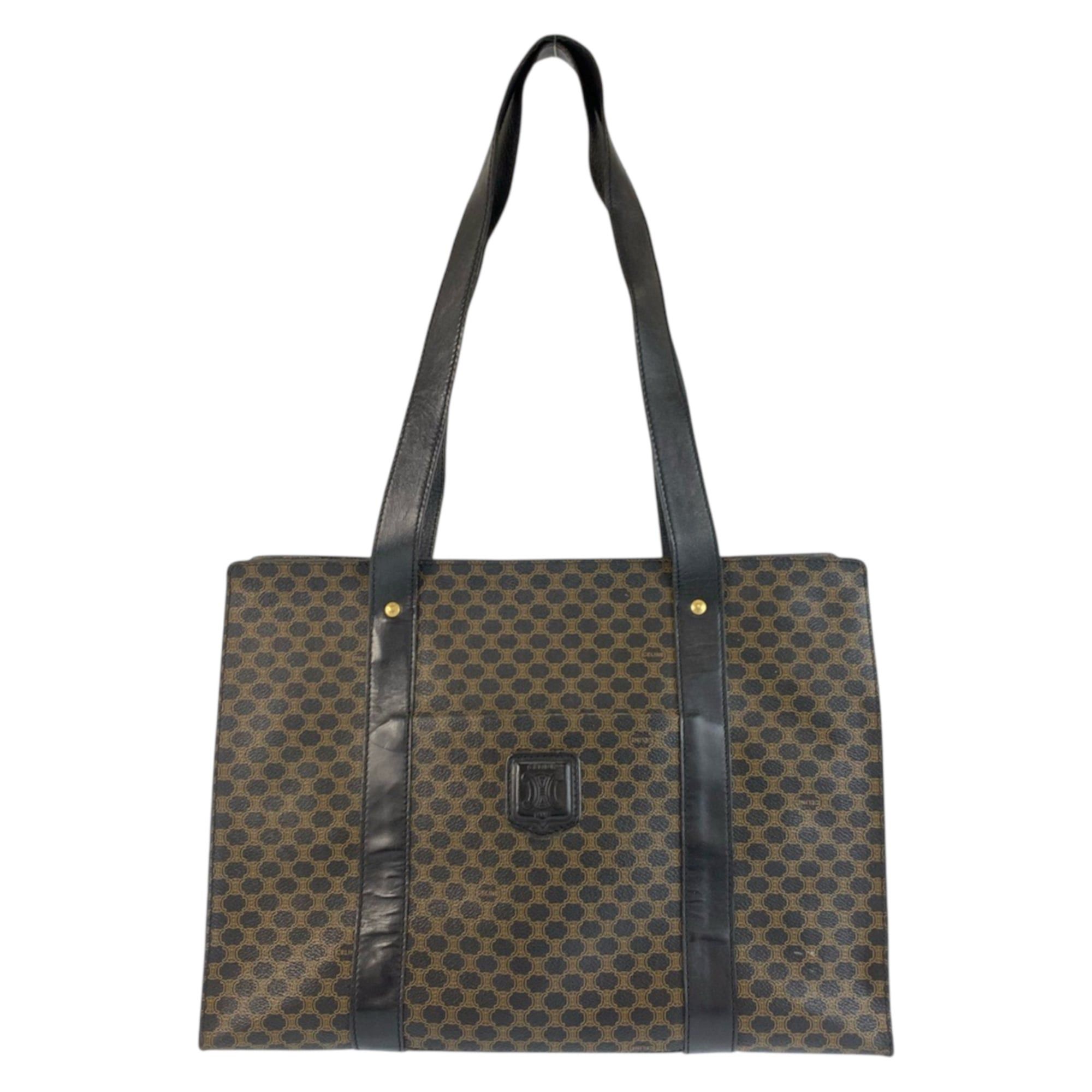 Celine CELINE Vintage Macadam Black/Brown Leather MC96 Tote Bag/Shoulder Bag for Women Size ONE SIZE - 1 Thumbnail