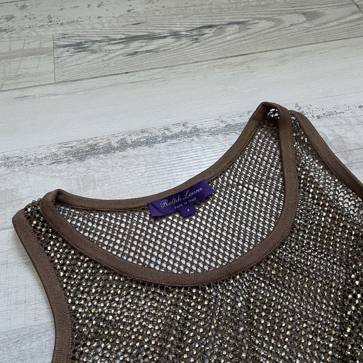 Ralph Lauren Purple Label RRP 3000 $ Ralph Lauren PURPLE Label Melony Embellished Mesh Size M / US 6-8 / IT 42-44 - 7 Thumbnail