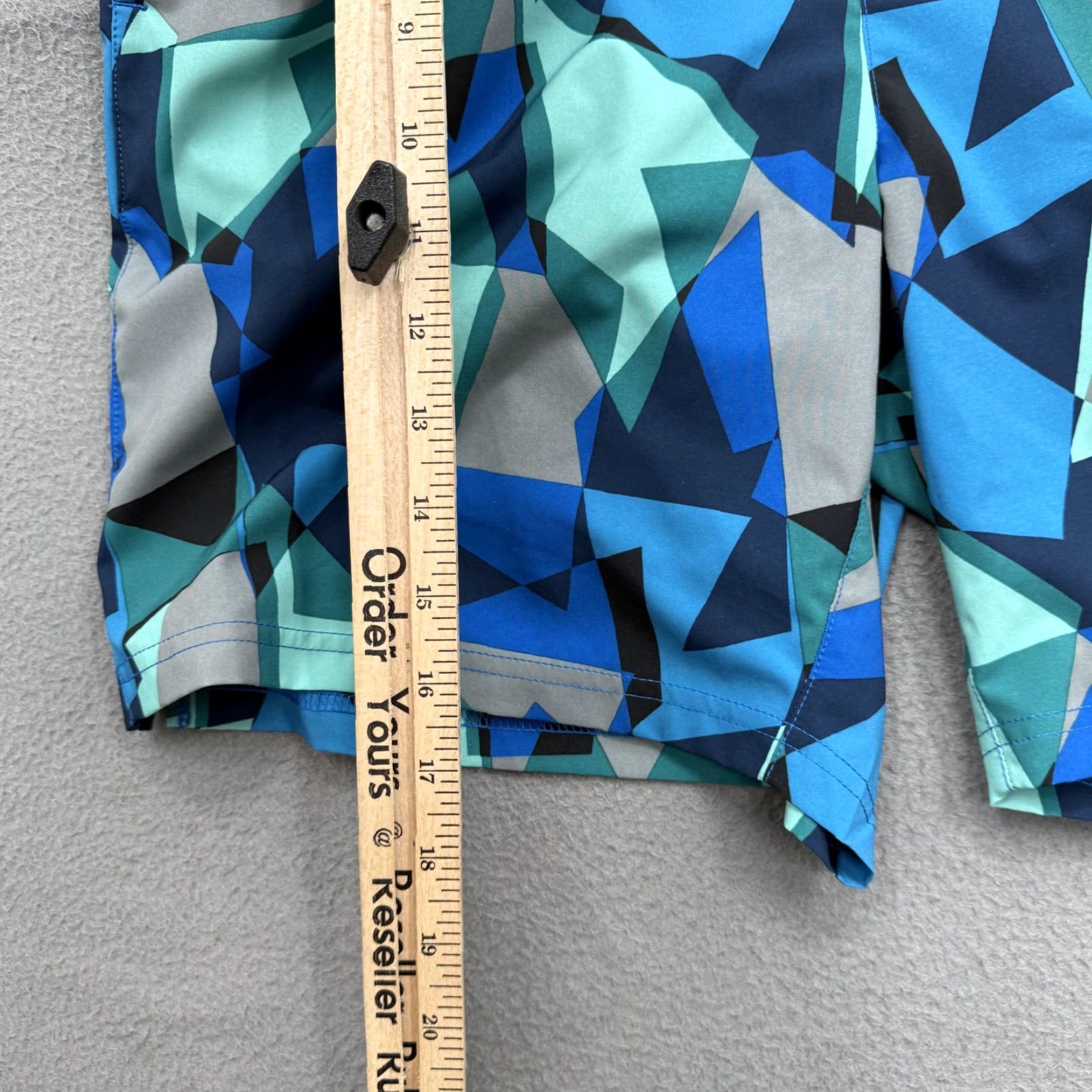 Bonobos Bonobos Goodsport Shorts Mens 33 Blue Geometric 7 Inseam Athletic 7" Inseam Pockets Drawstring Lightweight Gym & Training Running & Jogging Size US 33 - 6 Thumbnail