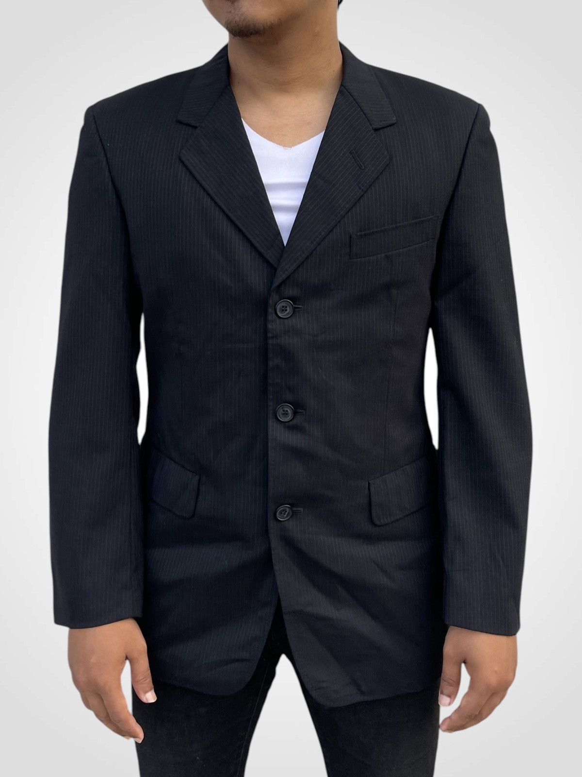Yohji Yamamoto 🔥Vintage Yohji Yamamoto D'urban Pinstripe Blazer/Jacket Size US M / EU 48-50 / 2 - 1 Thumbnail