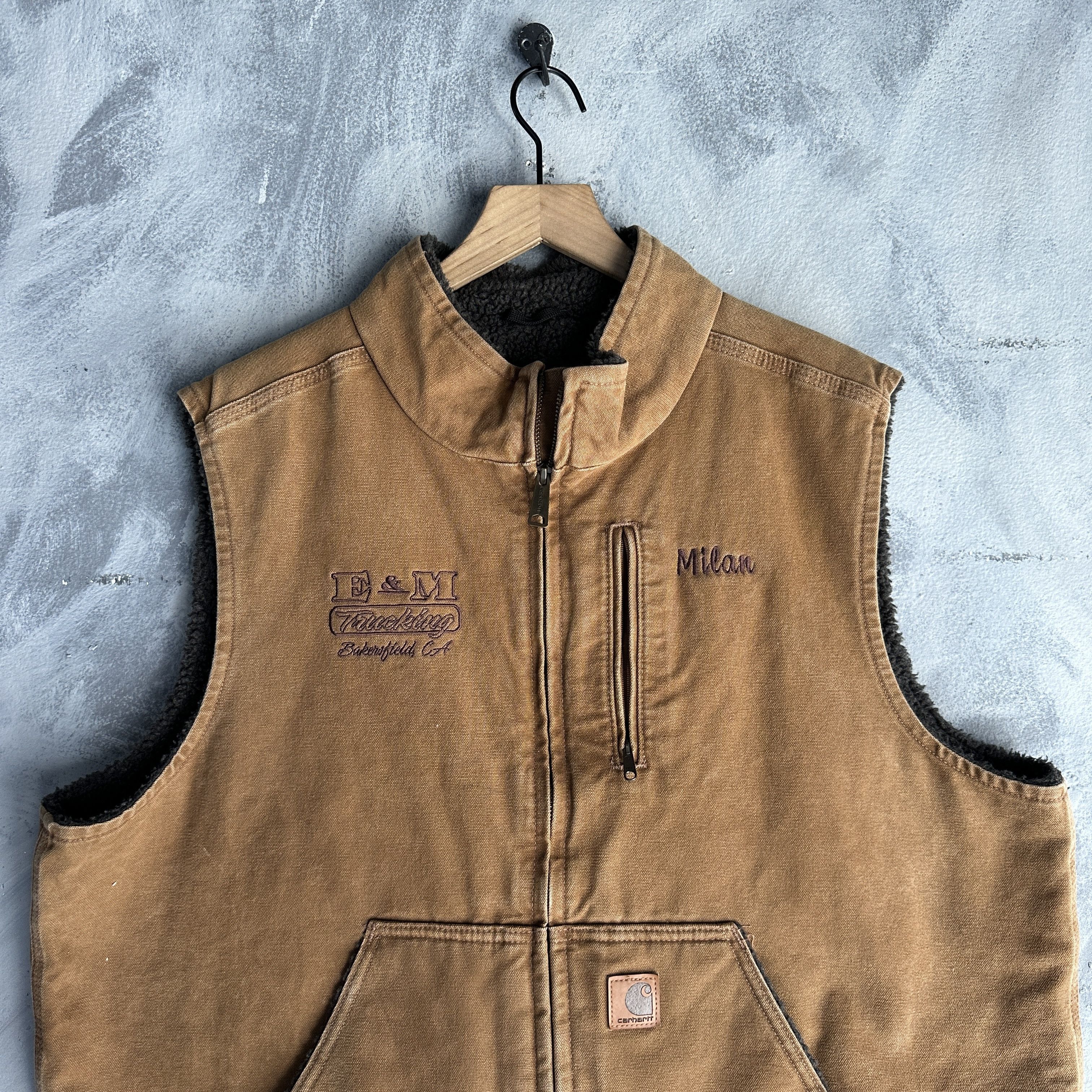 Carhartt Carhartt Sherpa Fleece Lined Vest Mens Canvas Mock Neck Size US XL / EU 56 / 4 - 2 Thumbnail
