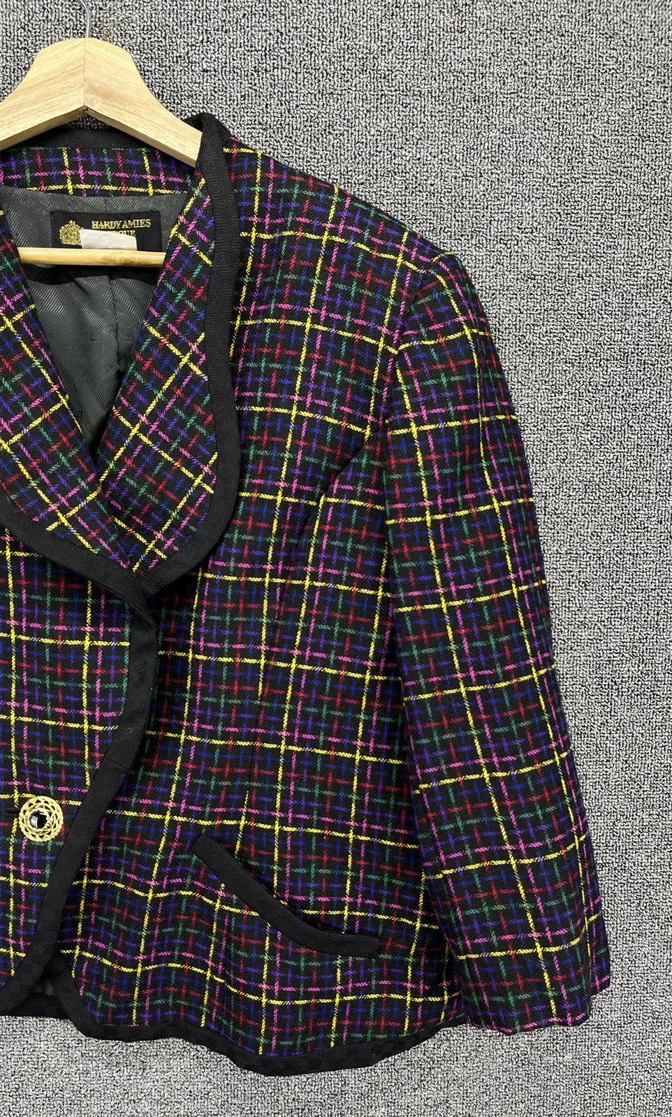 Hardy Amies Hardy Amies Shadow Plaid Checkered Cardigan Jacket Size M / US 6-8 / IT 42-44 - 4 Thumbnail