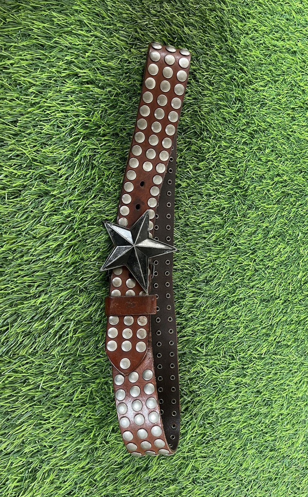 Hollywood Trading Company Vtg Belt🔥HOLLYWOOD TRADING COMPANY🔥Studded Start Buckle Size 34 - 10 Thumbnail