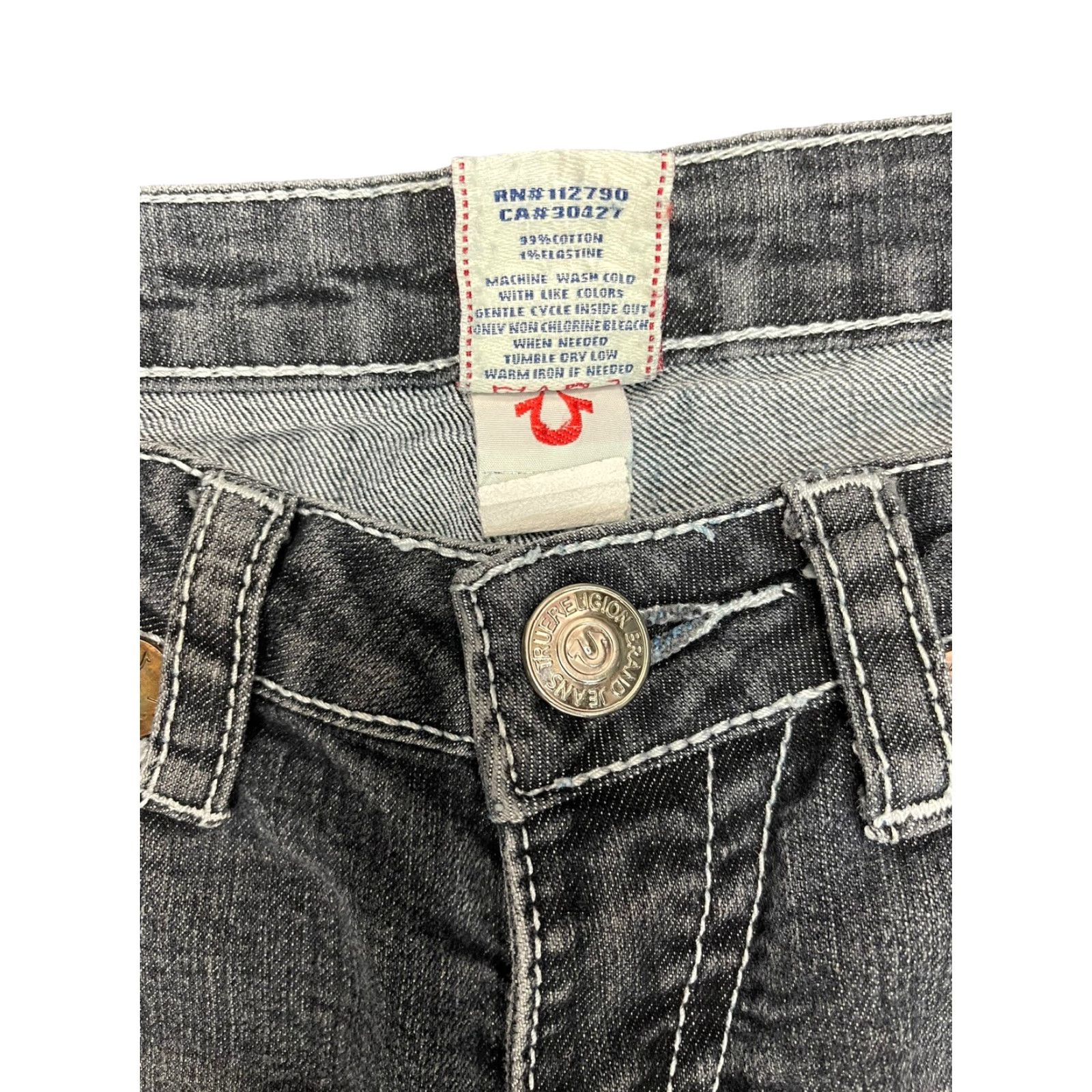 True Religion True Religion Jeans Joey Super T World Tour/Row 26 Distressed USA Denim 100% Cotton Straight Relaxed Mens Jeans 33in Inseam Size US 26 / EU 42 - 4 Thumbnail