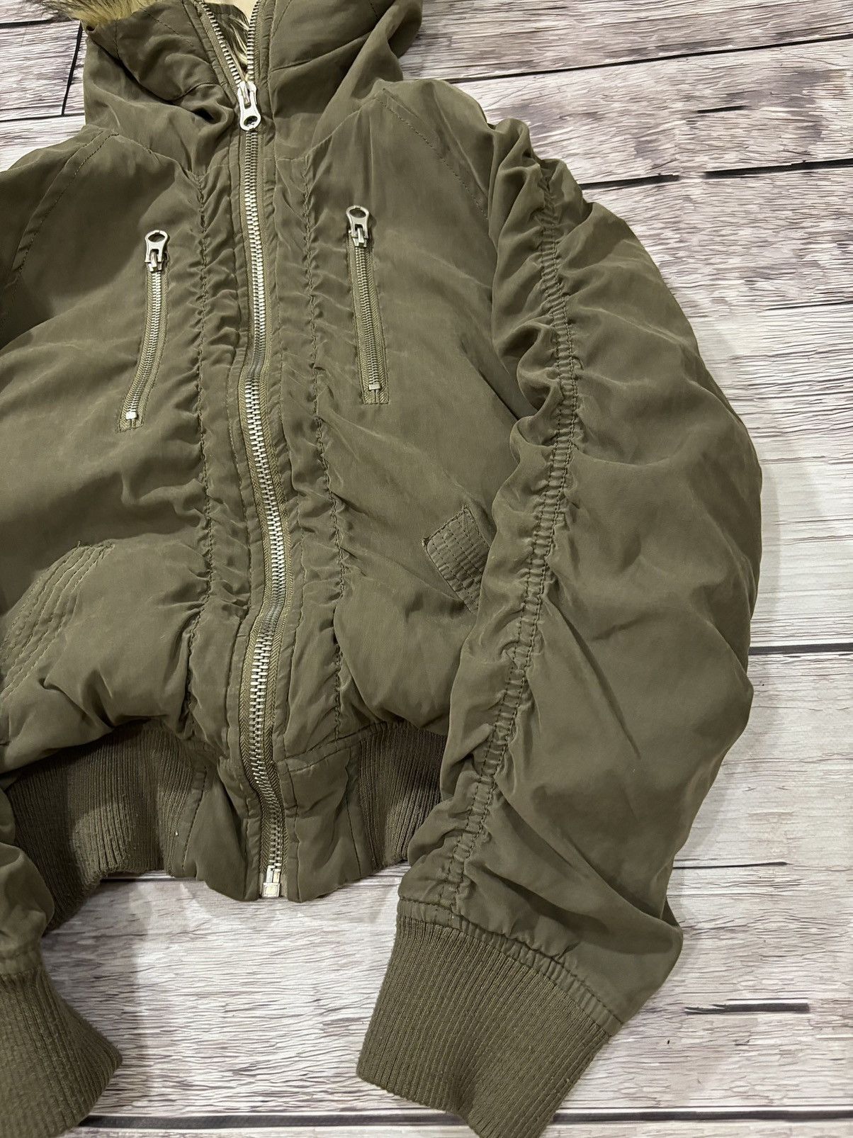 VTG Cropped Avant Garde Rick Owens Style Bomber Jacket Fur
