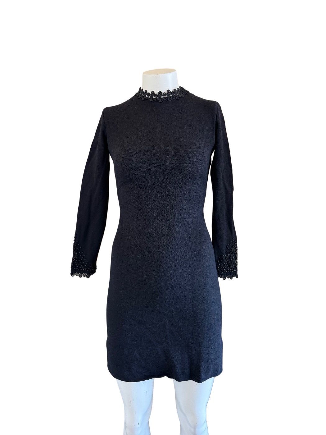 Other Murphi 60s mini mod dress black high lace neck embellished Size XS / US 0-2 / IT 36-38 - 5 Thumbnail