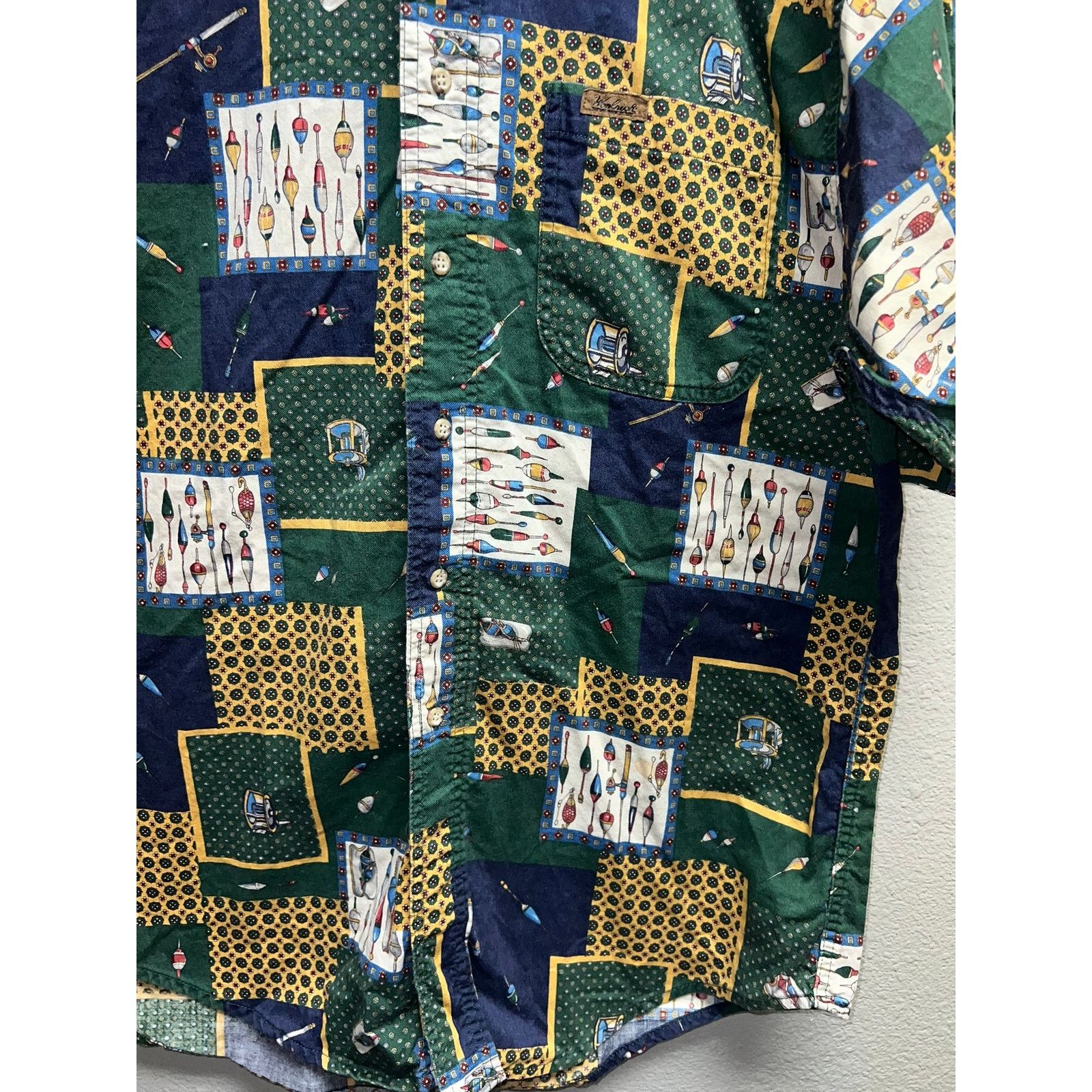 Woolrich Woolen Mills Vintage Woolrich Button Up Shirt Fish Fishing Hooks Graphic Size US L / EU 52-54 / 3 - 4 Thumbnail