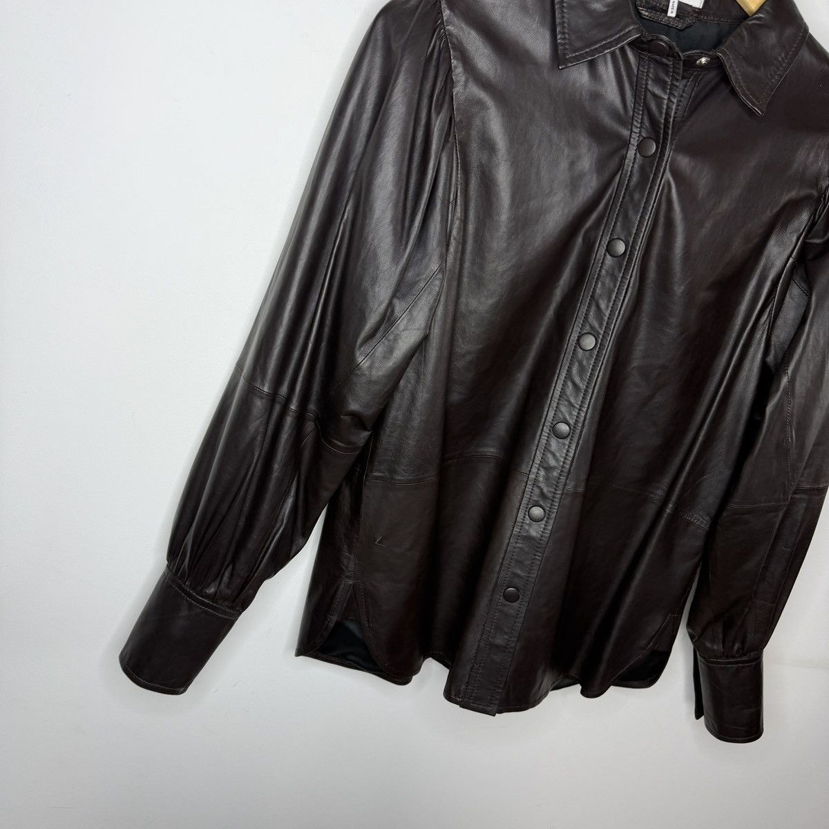 Ganni Ganni Lamb leather snap button shirt Size S / US 4 / IT 40 - 3 Thumbnail