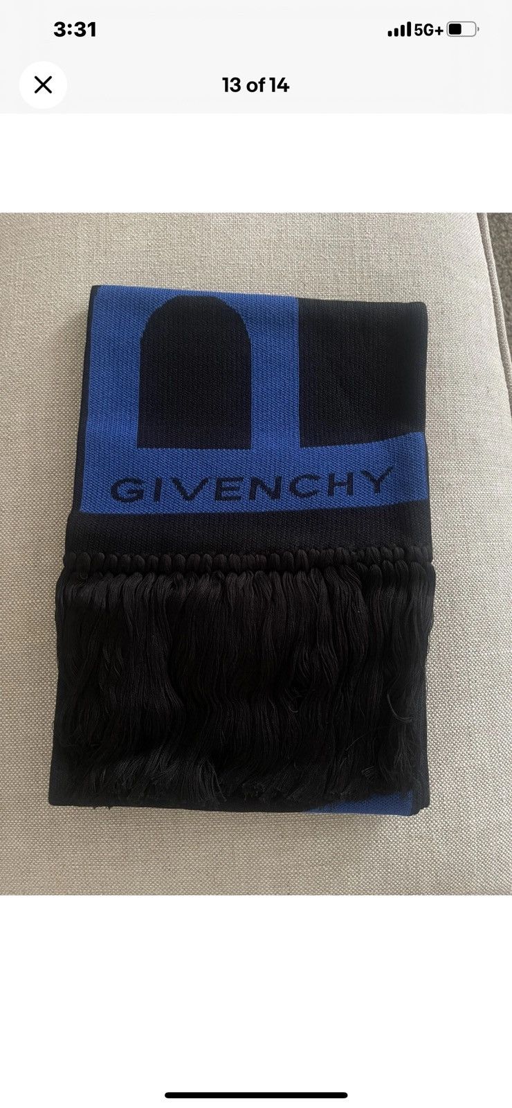 Givenchy Givenchy football scarf navy logo Paris NWT made in italy Size ONE SIZE - 7 Thumbnail
