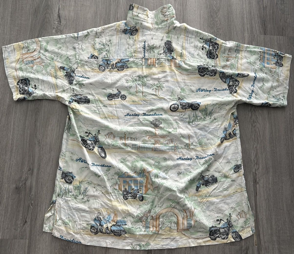 Harley Davidson Vintage 90s Harley Davidson shirt with a unique print harley Size US L / EU 52-54 / 3 - 2 Thumbnail