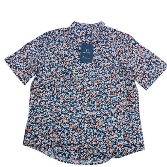 George George Button Down Shirt Blue Floral Classic Fit Size M Size US M / EU 48-50 / 2 - 1 Thumbnail