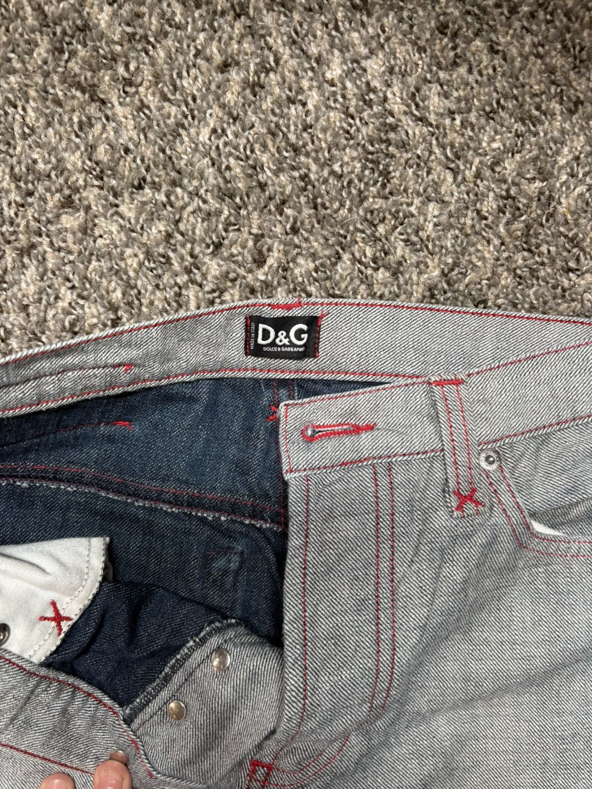 Dolce & Gabbana D&G gray with red stitches with D&G white strips Size US 30 / EU 46 - 7 Thumbnail