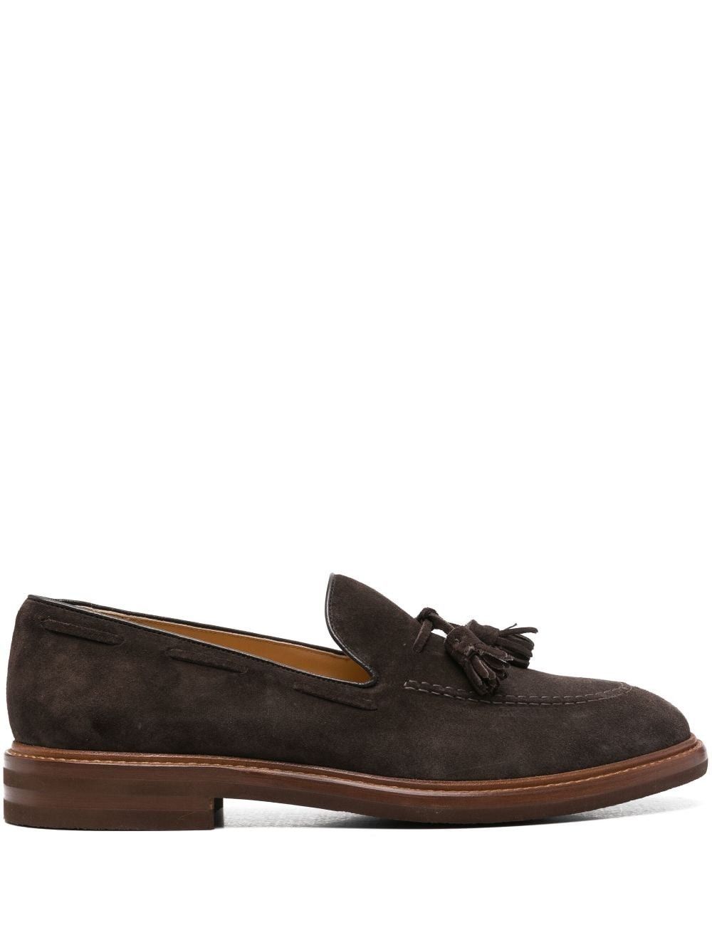 Brunello Cucinelli Tassel Detail Suede Loafer Shoes Size US 10 / EU 43 - 1 Thumbnail