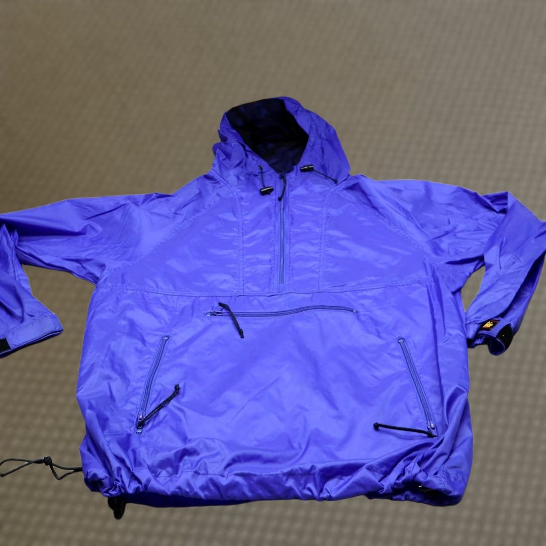Vintage VTG REI Anorak Jacket Mens Medium Blue Hooded 1/2 Zip Pullover Light Wind Rain Size US M / EU 48-50 / 2 - 1 Thumbnail