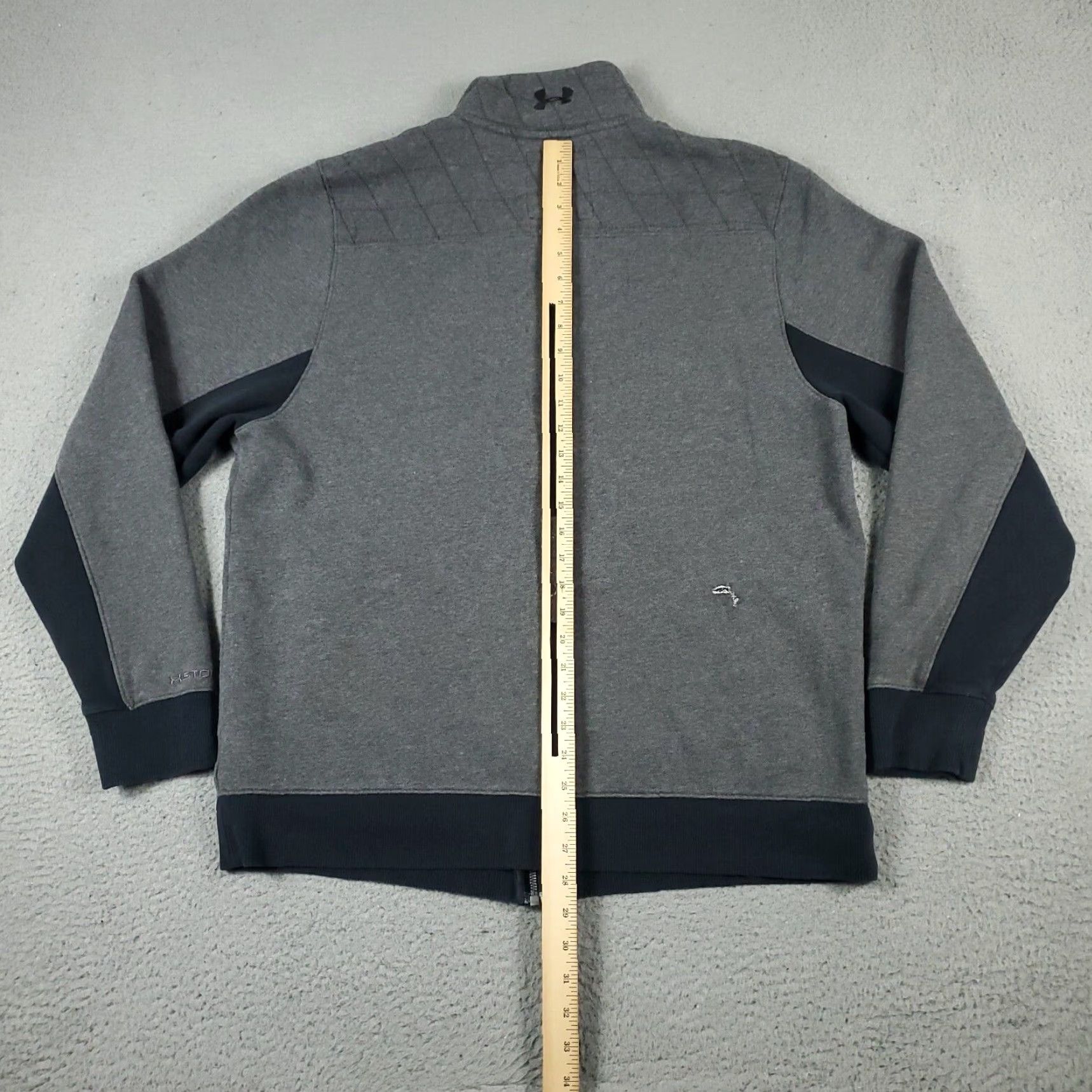 Johnston & Murphy Under Armour Mens XL Gray Full Zip Up Sweater Fleece Casual Business Wear * Size US XL / EU 56 / 4 - 6 Thumbnail