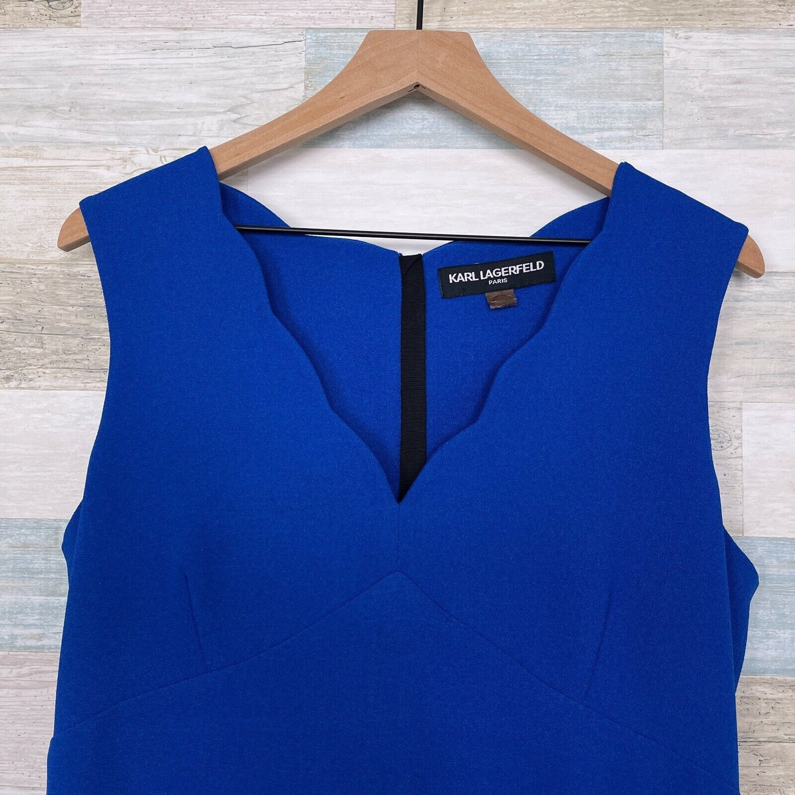 Karl Lagerfeld Karl Lagerfeld Scalloped Cocktail Dress Blue Fit & Flare 10 Size L / US 10 / IT 46 - 2 Thumbnail