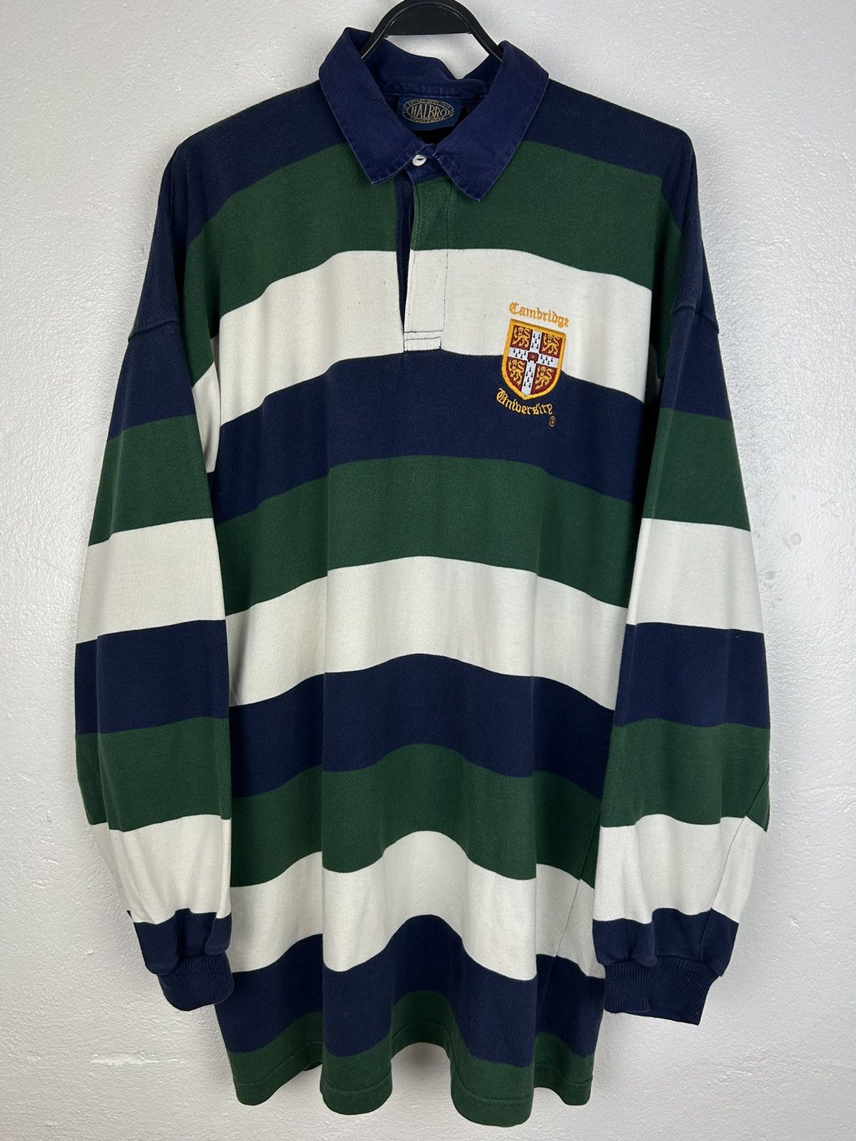 Vintage 90s Vintage Cambridge University Striped Collared Rugby Size US XL / EU 56 / 4 - 1 Thumbnail