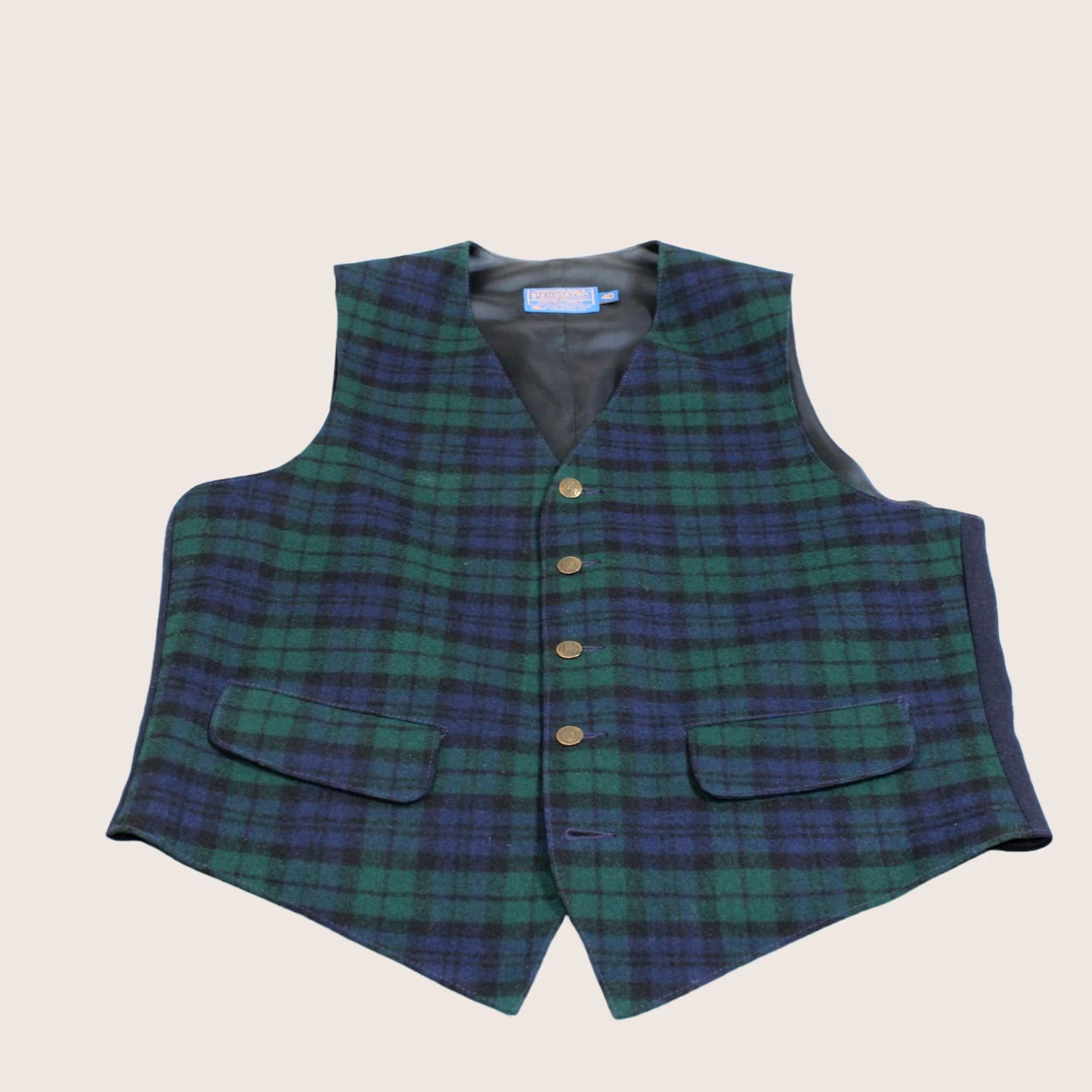 Pendleton Pendleton Vest Men 40 Green Plaid Wool Buttoned Lined Pockets Heritage US Vintage Style Casual Business Womens? Size US XXS / EU 40 - 1 Thumbnail