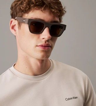 Calvin Klein Calvin Klein CK25510S 223 Unisex Sunglasses Grey Rectangle Size ONE SIZE - 6 Thumbnail