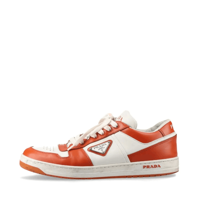 Prada Downtown Leather Sneaker Brown x White Size US 6 / IT 36 - 1 Thumbnail