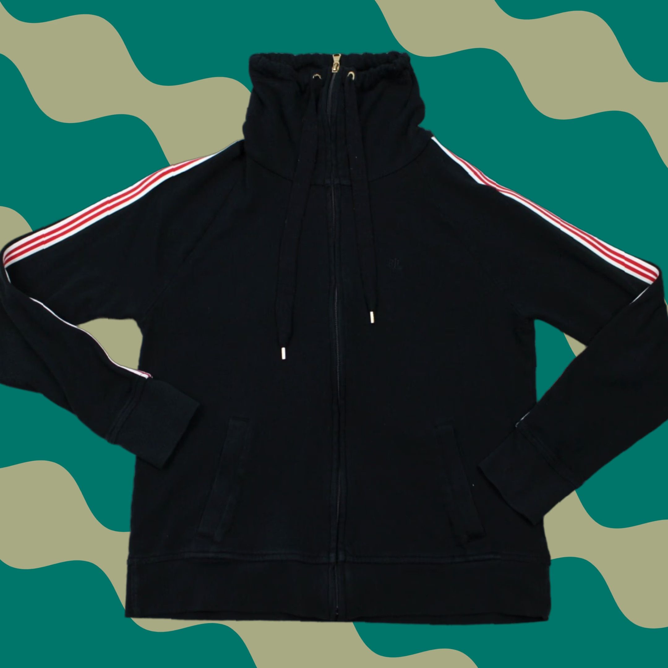 Ralph Lauren LAUREN Ralph Lauren Sweater Women Medium Black High Neck Full Zip L/S Sweatshirt Size M / US 6-8 / IT 42-44 - 1 Thumbnail