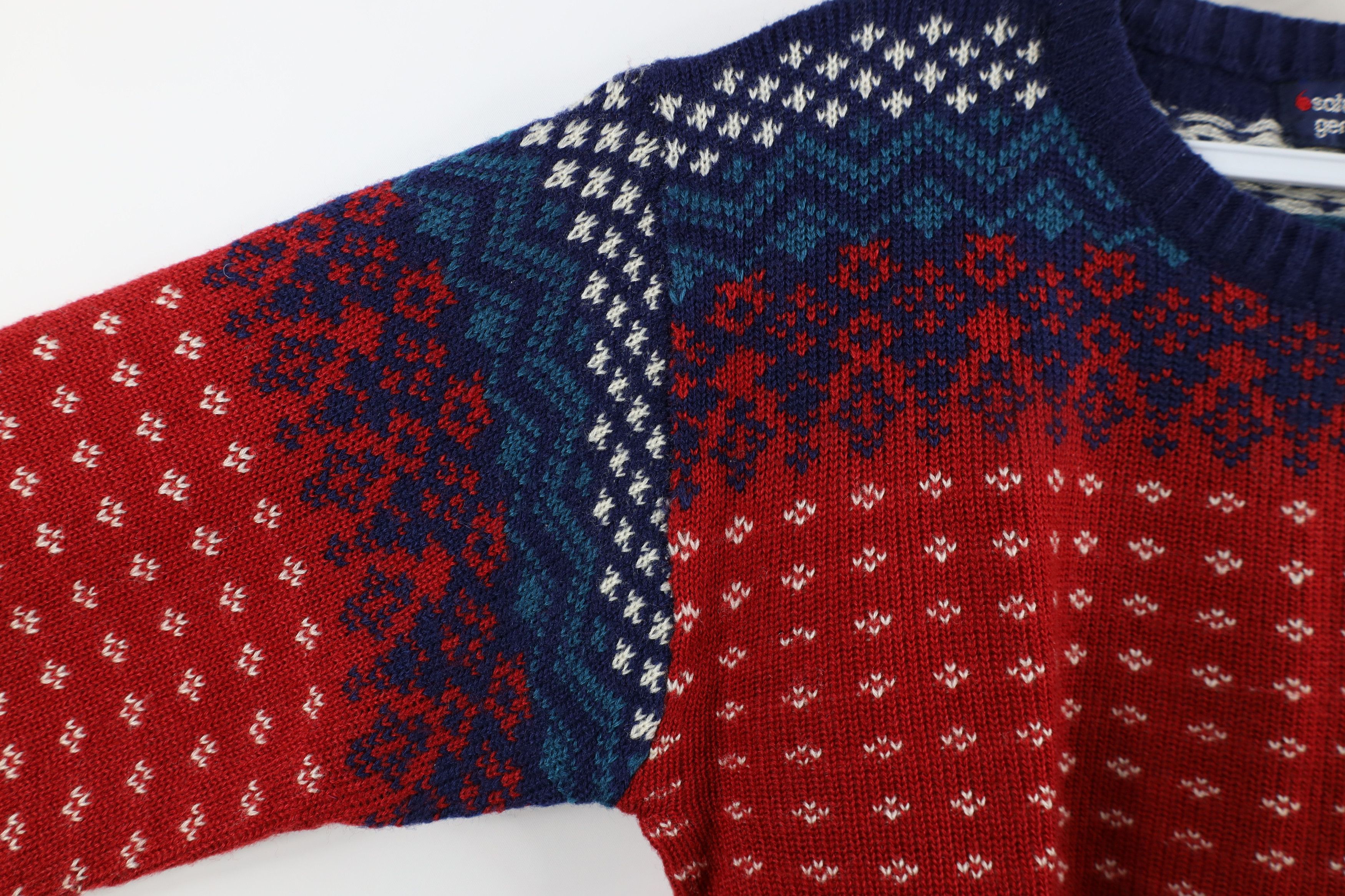Vintage Vintage 70s Streetwear Fair Isle Knit Crewneck Sweater Size XL / US 12-14 / IT 48-50 - 4 Thumbnail