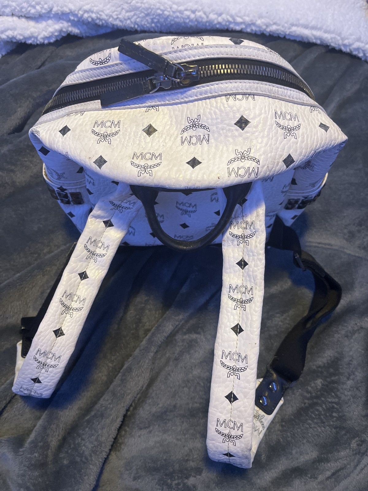 MCM White Mcm studded mini backpack Size ONE SIZE - 2 Thumbnail