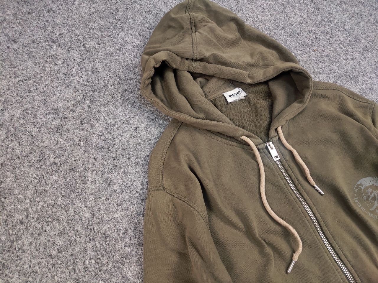 Diesel Vintage Diesel Military Logo Green Zip Hoodie Y2K Style Size US L / EU 52-54 / 3 - 8 Thumbnail