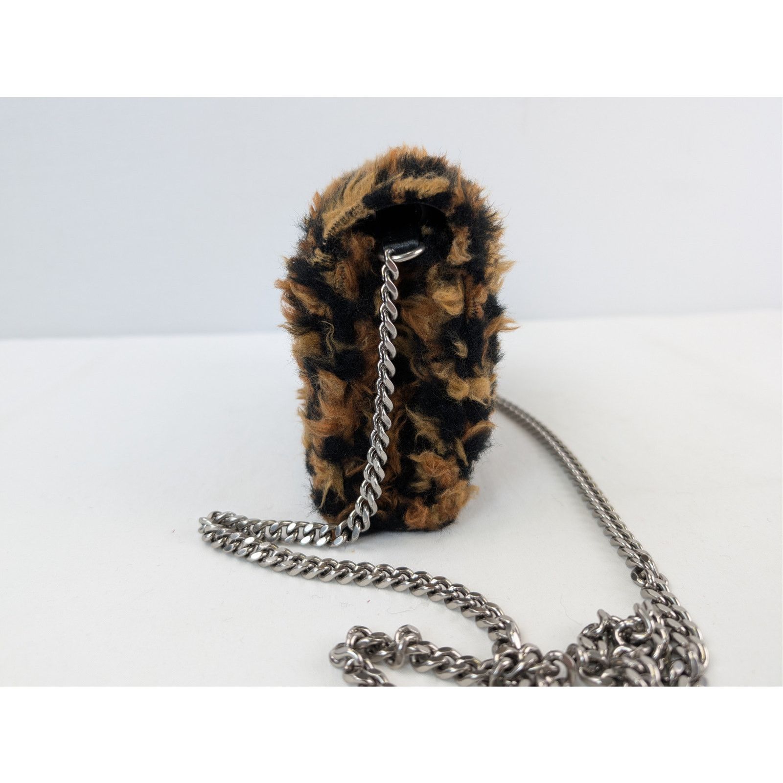 Balenciaga o1rshd1 Size: OS / Furry Leopard Wallet on Chain in Black Size ONE SIZE - 6 Thumbnail