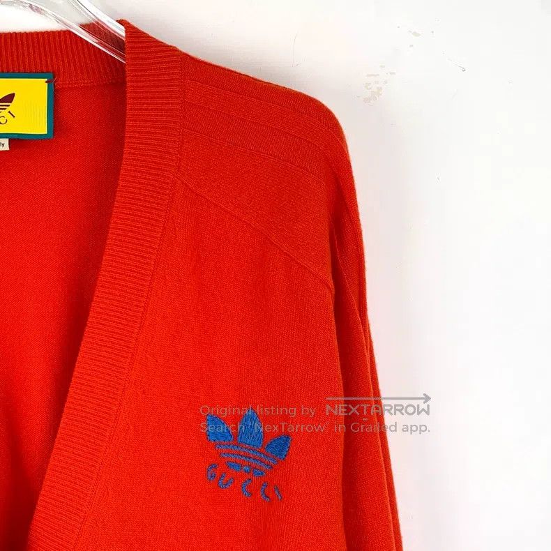 Gucci Gucci Co-branded red logo embroidered wool V-neck single-b Size S / US 4 / IT 40 - 3 Thumbnail