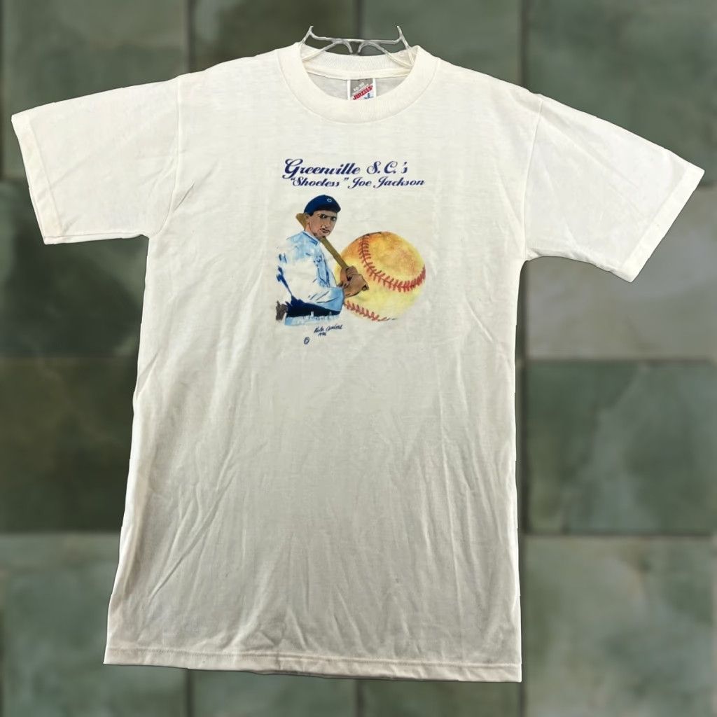 Vintage Vintage Joe Jackson Baseball T-Shirt Mens Small 90s Retro Sports USA White Size US S / EU 44-46 / 1 - 1 Thumbnail