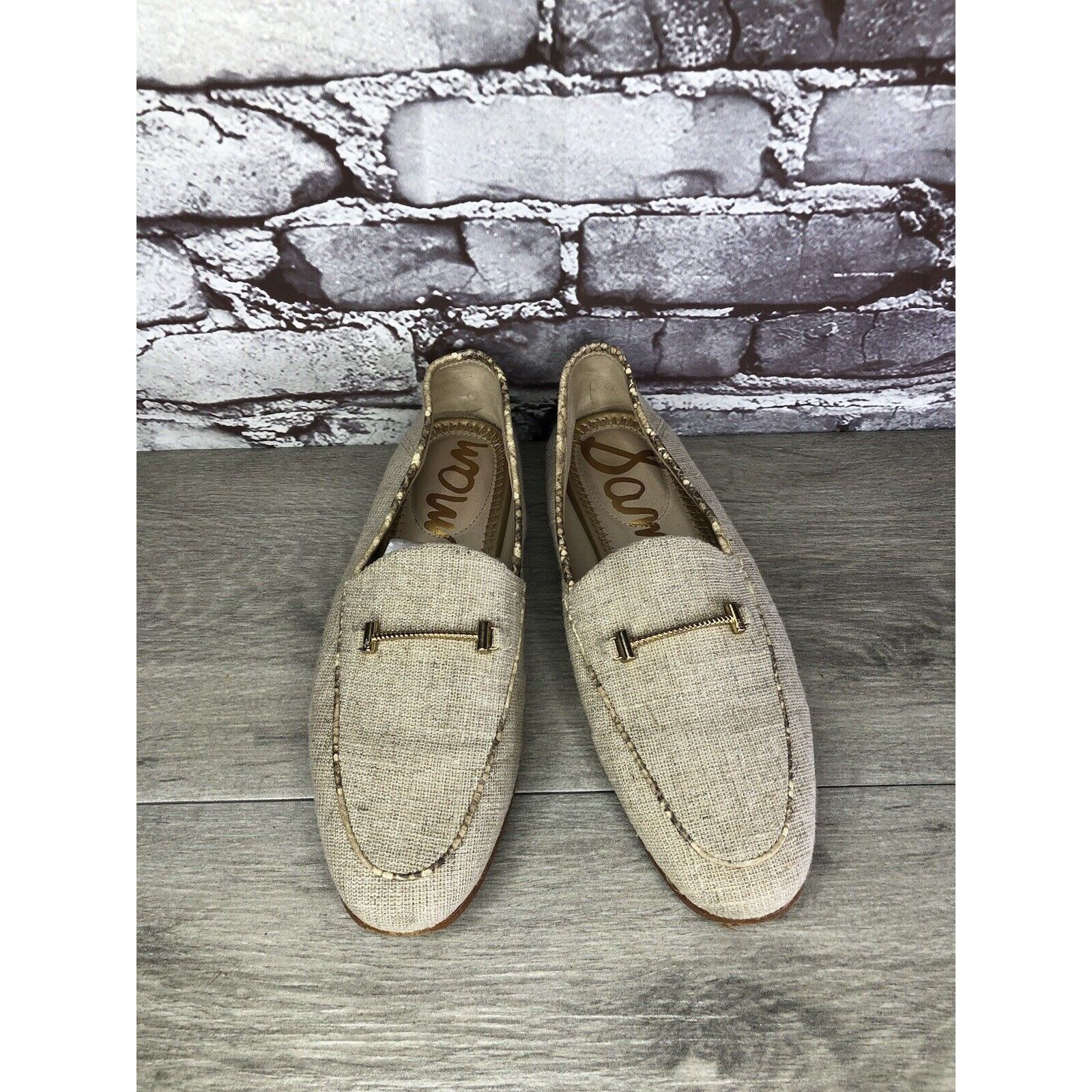 Sam Edelman Sam Edelman Lior Beige Leather Horsebit Almond Toe Slip On F Size US 7 / IT 37 - 19 Thumbnail