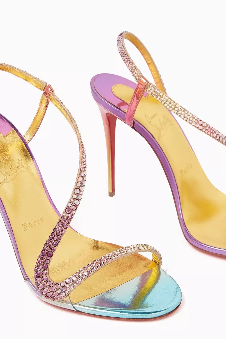 Christian Louboutin os11x0126 Rosalie Strass Sandals in Multicolor Size US 8 / IT 38 - 4 Thumbnail