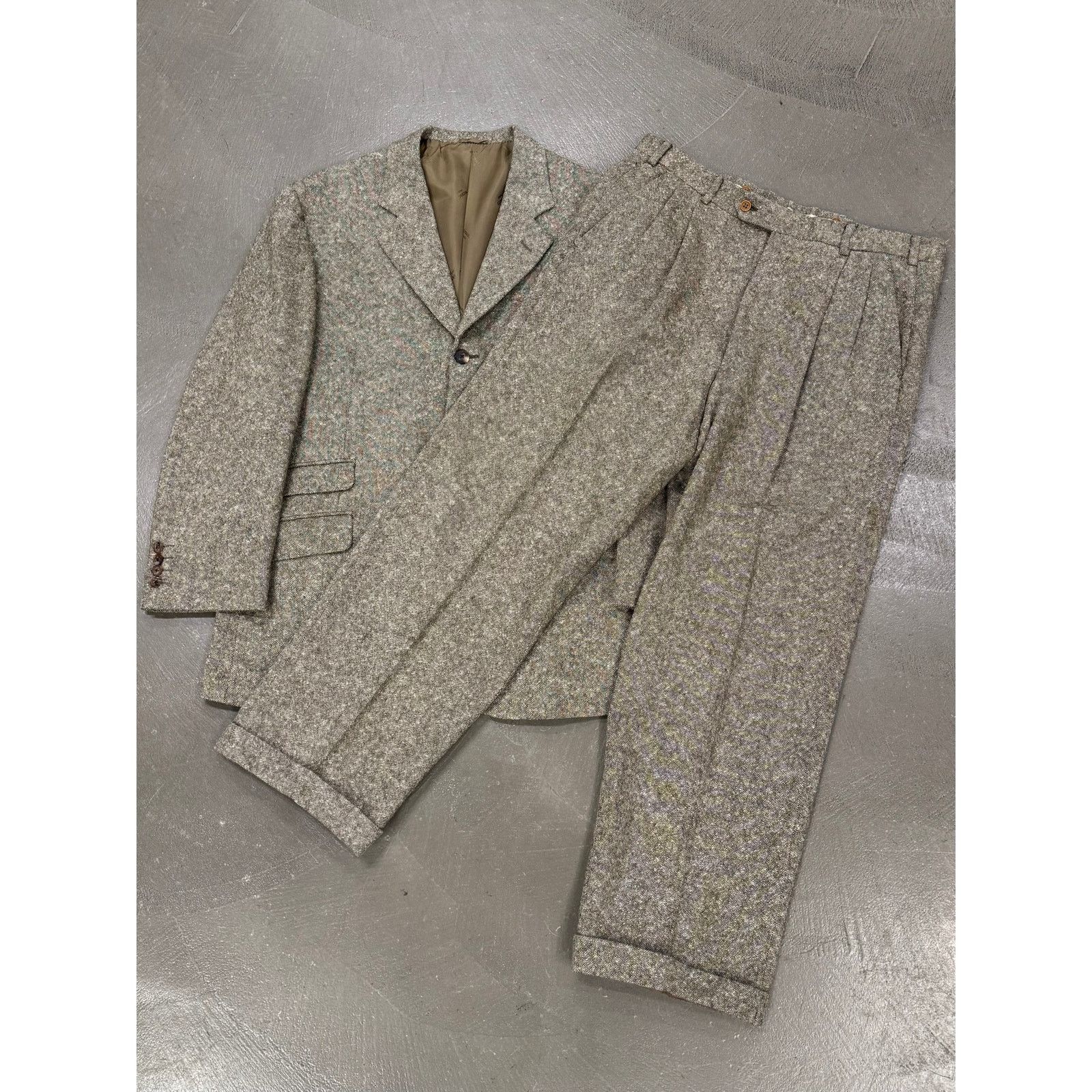 Hermes 1990s Hermes wool tweed suit set Size 50L - 1 Thumbnail