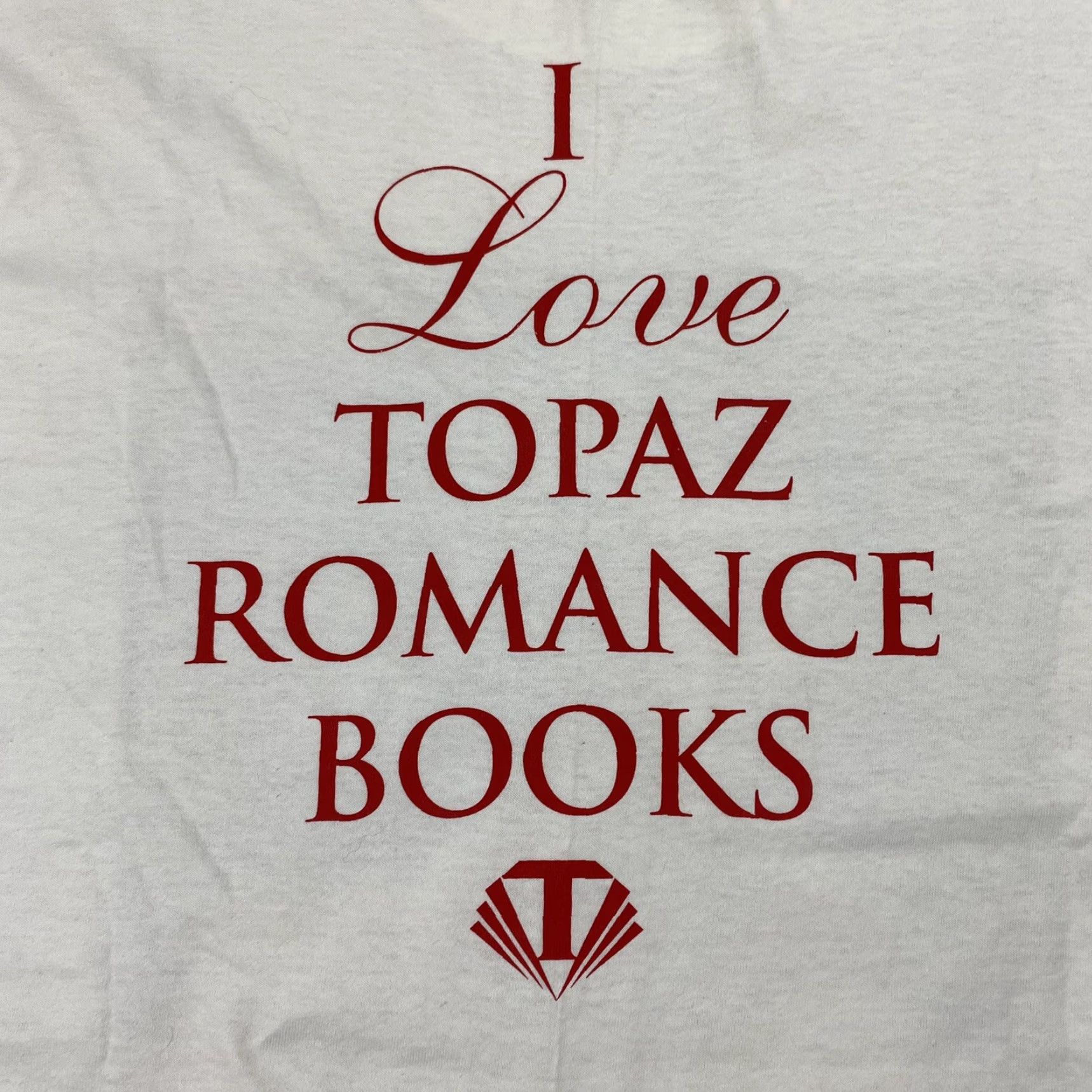 Vintage VINTAGE 90s TOUCH OF GOLD SPRING FORD I LOVE TOPAZ MAN ROMANCE GRAPHIC T-SHIRT LARGE WHITE EROTIC DOUBLE SIDED Unisex Size US L / EU 52-54 / 3 - 8 Thumbnail