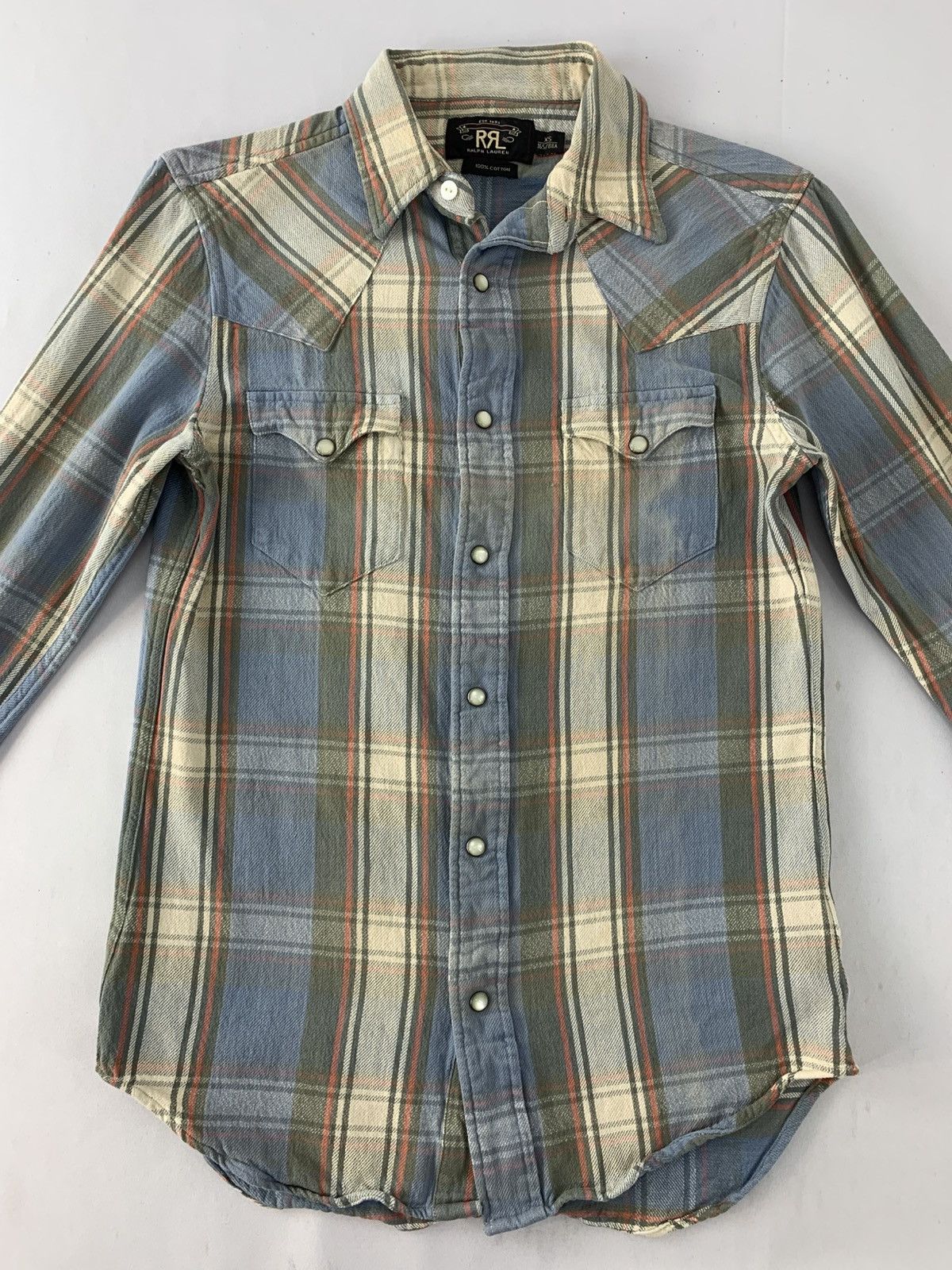 RRL Ralph Lauren RRL Ralph Lauren Flannel Checked Western Shirt Snap Button Size US S / EU 44-46 / 1 - 3 Thumbnail