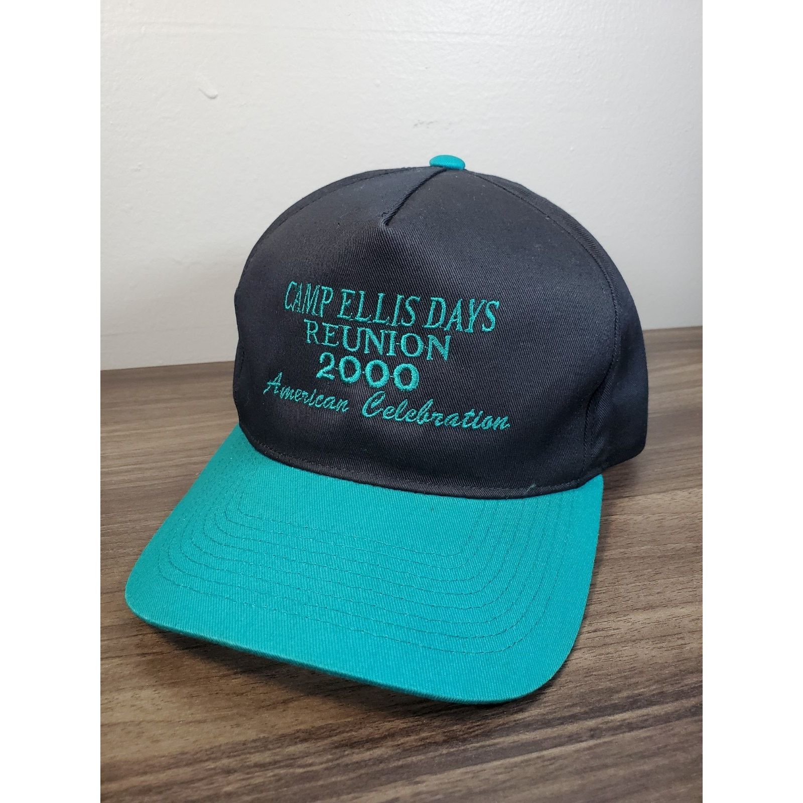Vintage 2000 Camp Ellis Days Reunion Hat Snapback Cap Black & Teal Size ONE SIZE - 7 Thumbnail