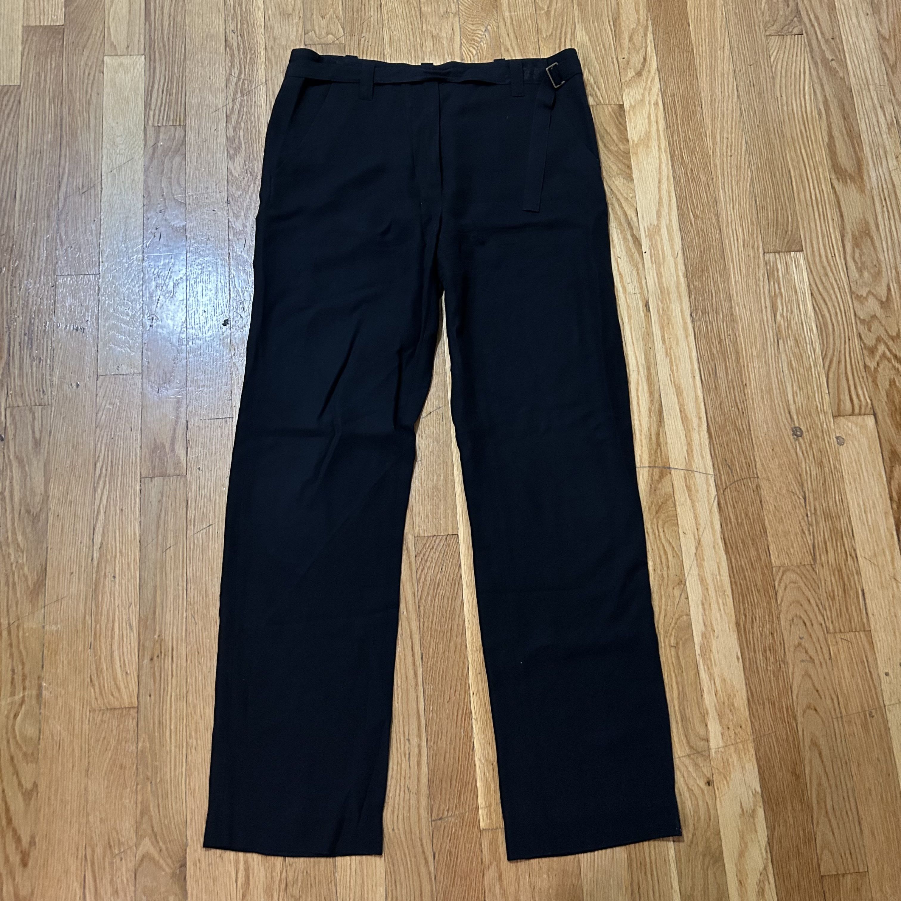 Ann Demeulemeester Ann Demeulemeester Black Wool Belted Dress Pants Size US 32 / EU 48 - 2 Thumbnail