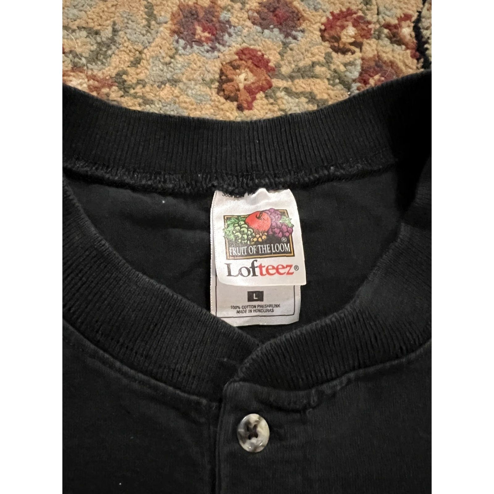 Fruit Of The Loom VINTAGE Kick-N-Horse Saloon Button Black T-Shirt Mens L Cotton 2001 Awendaw SC Size US L / EU 52-54 / 3 - 5 Thumbnail