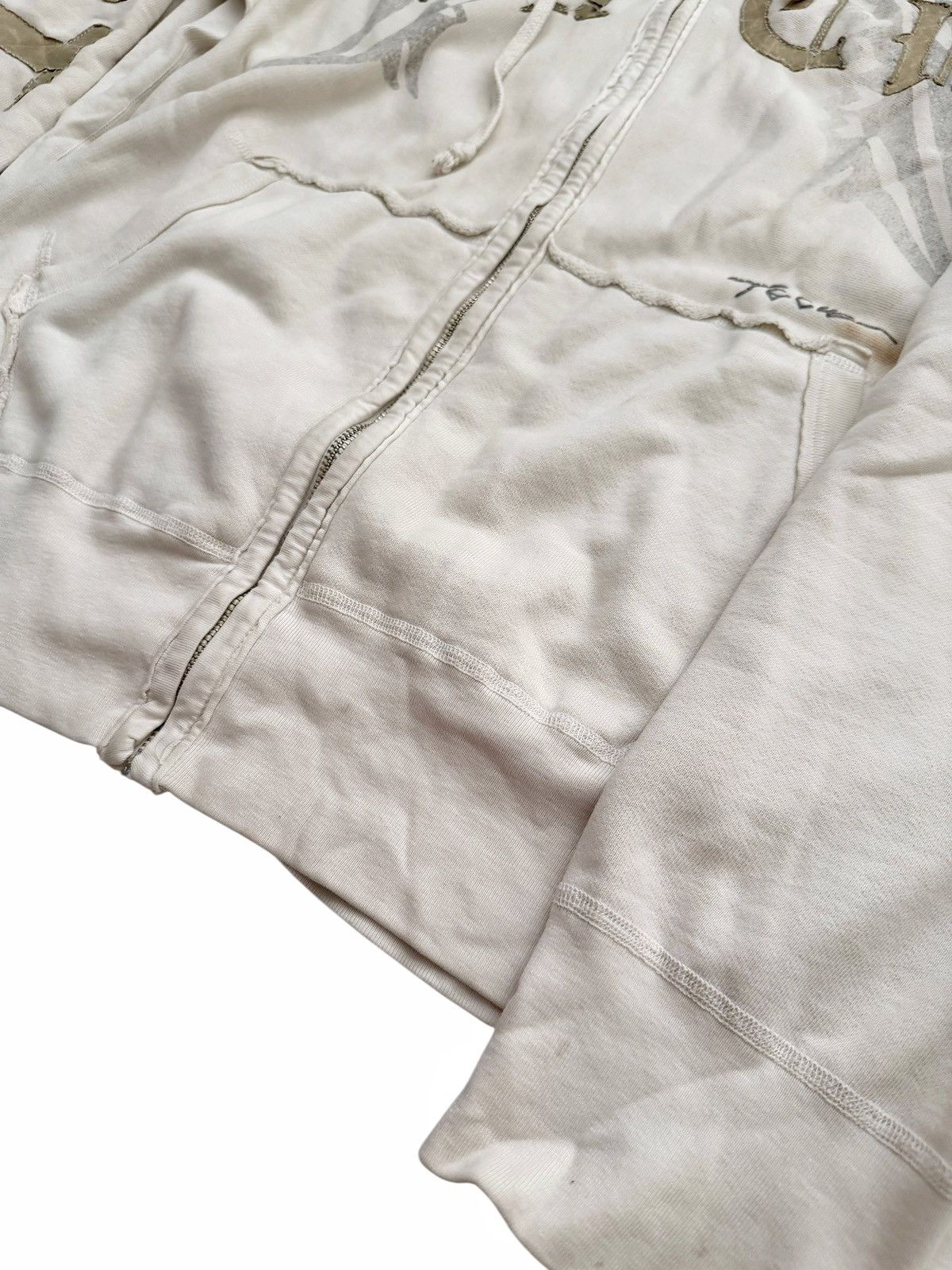 The Great China Wall 2000’s Patchwork Appliqué Skull Zip Hoodie Size US XXL / EU 58 / 5 - 8 Thumbnail