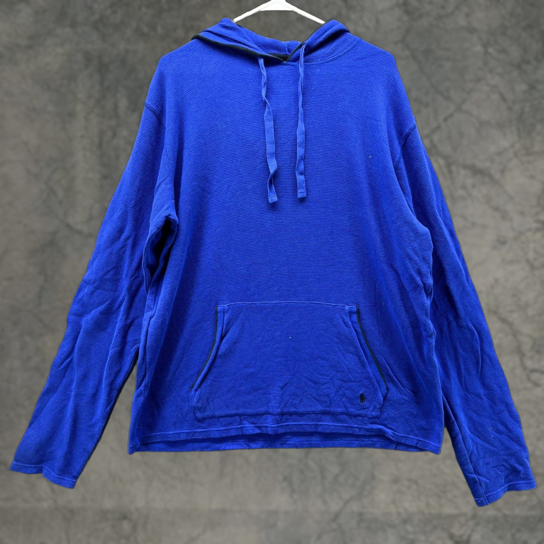 Polo Ralph Lauren Polo Ralph Lauren Pajama Top Mens L Blue Hooded Knit Waffle Lounge Sleepwear Size US L / EU 52-54 / 3 - 1 Thumbnail
