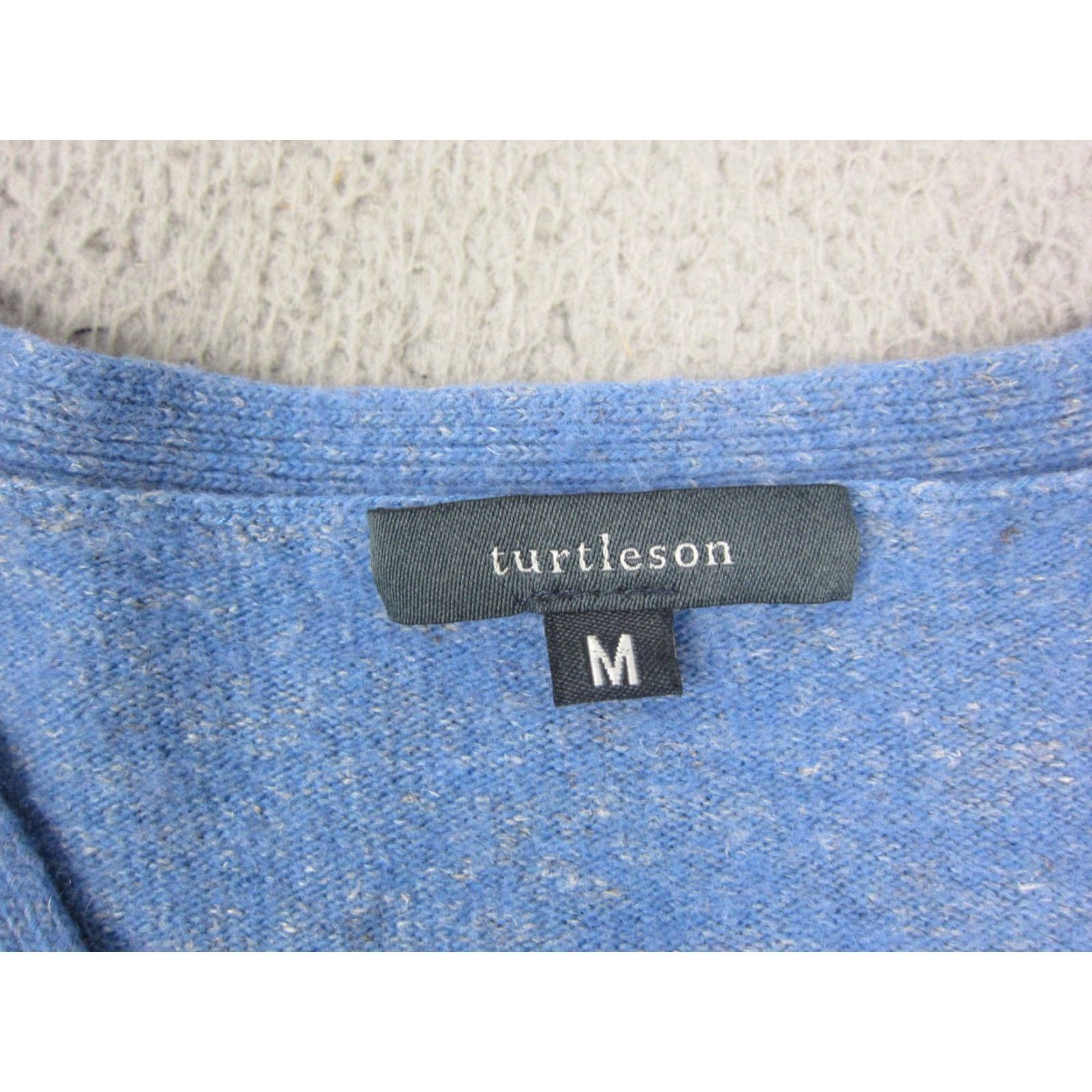Vintage VINTAGE Turtleson Sweater Shirt Womens M Blue Merino Wool Linen V-Neck Ladies Pullover Size M / US 6-8 / IT 42-44 - 3 Thumbnail
