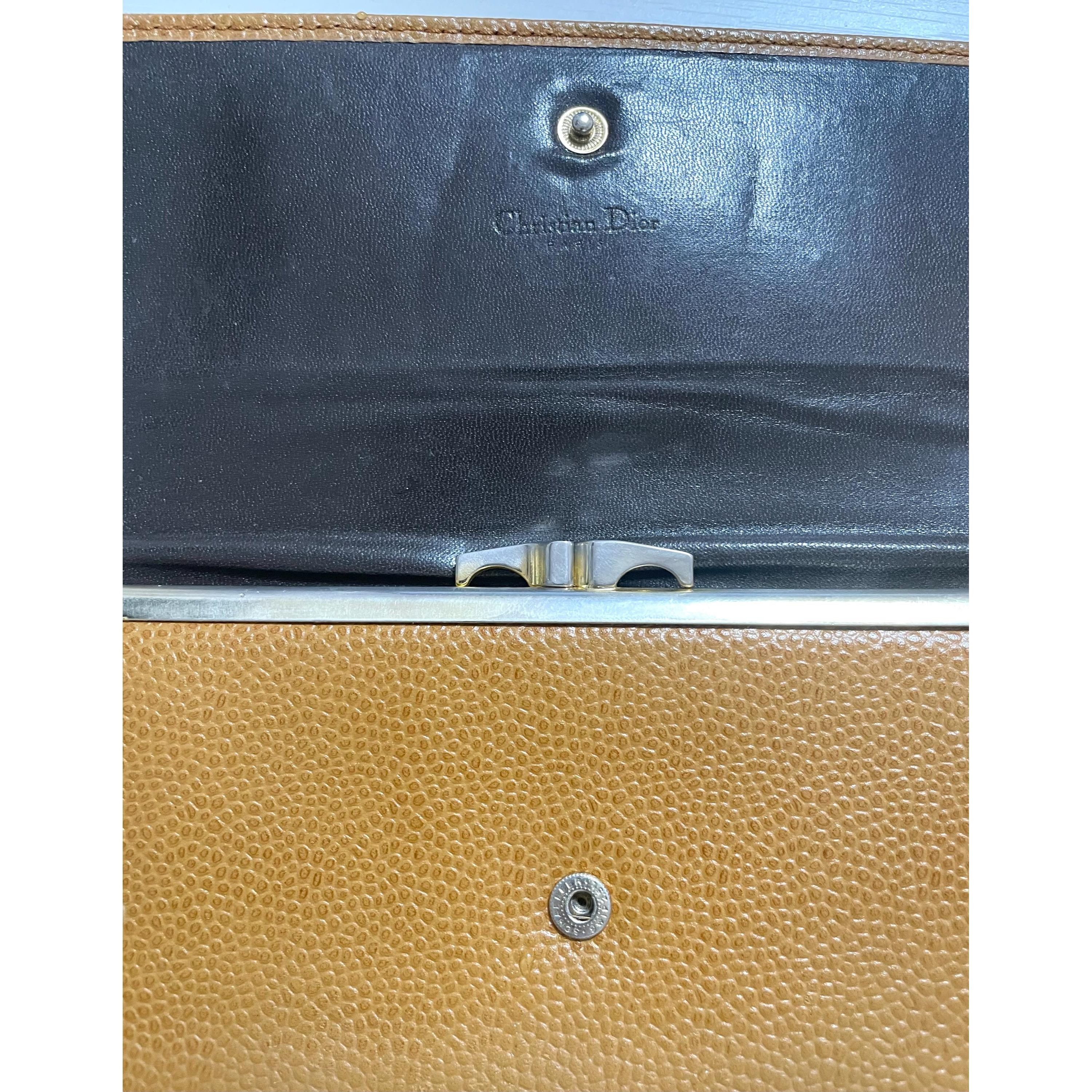 Dior Vintage Christian Dior beige brown grained leather wallet wi Size ONE SIZE - 7 Thumbnail