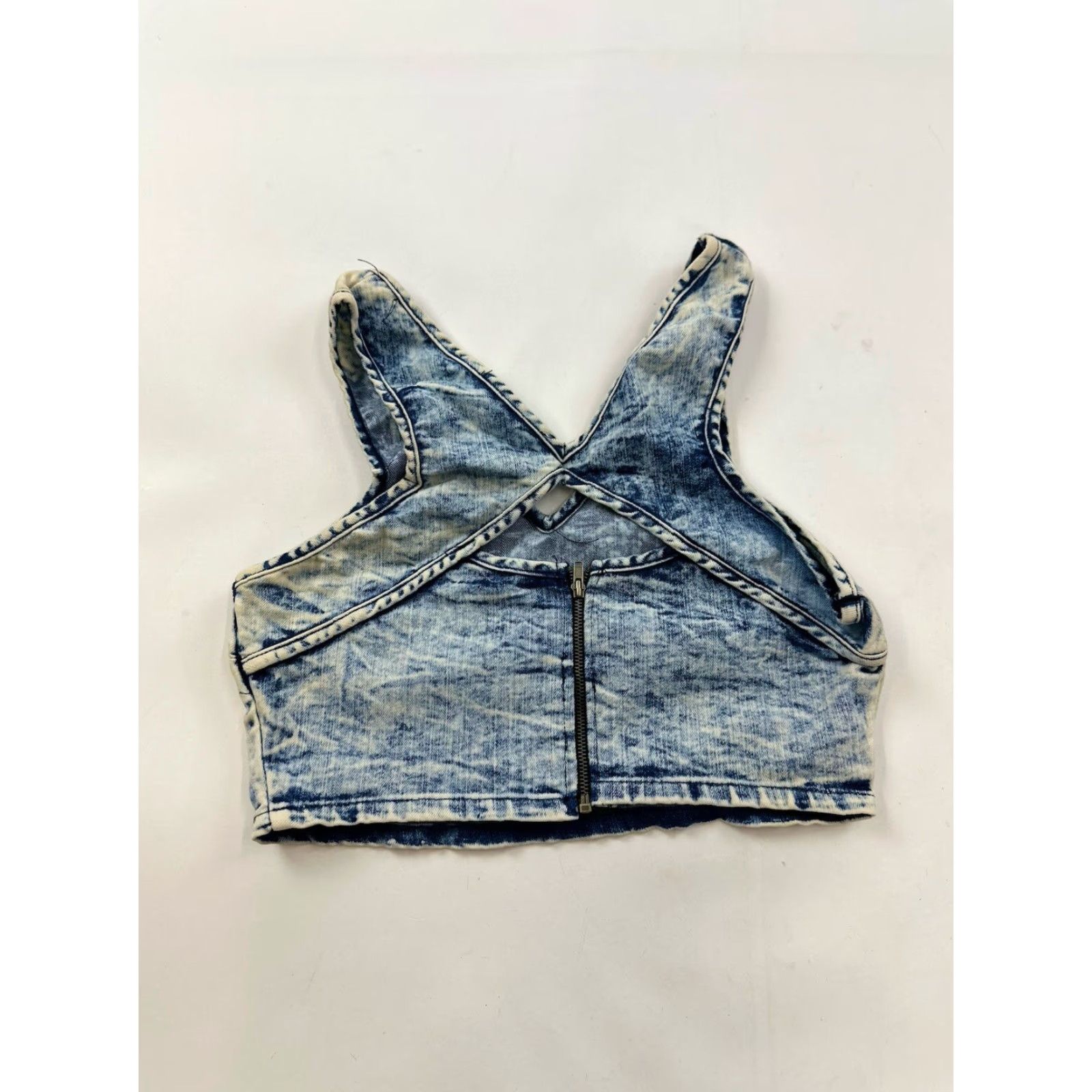 Vintage MilkyWay Crop Top Women’s S Blue Acid Wash USA Tank Sleeveless Cropped Shirt Womens Size S / US 4 / IT 40 - 2 Thumbnail